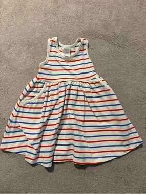 Hanna Andersson Red White & Blue Stripe Dress With Pockets